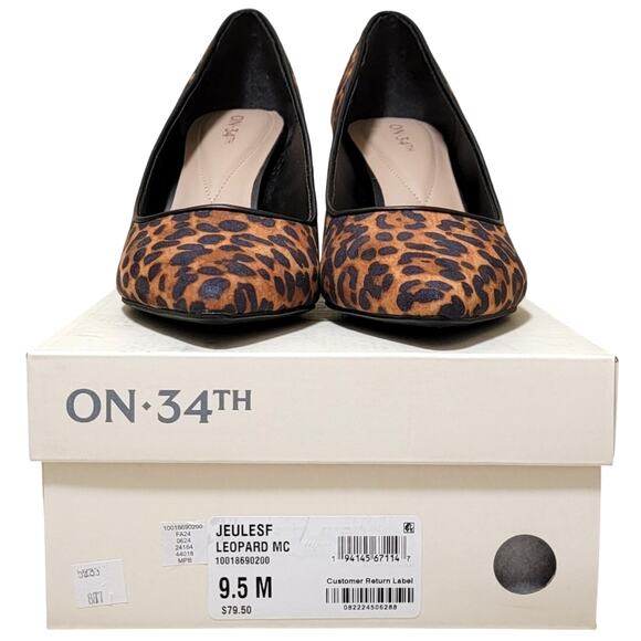 On 34th Women Jeules Classic Stiletto Pump Heels Size US 9.5M Leopard Brown - Picture 4 of 4